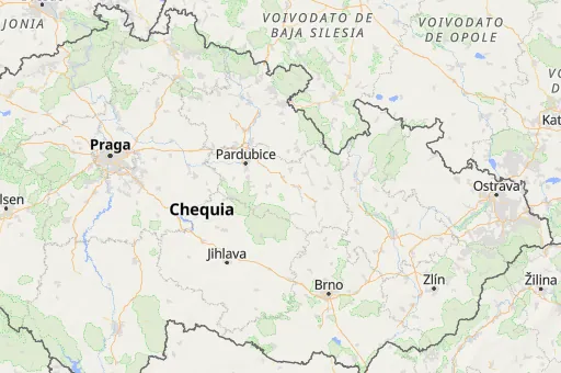 Map of Región de Pardubice