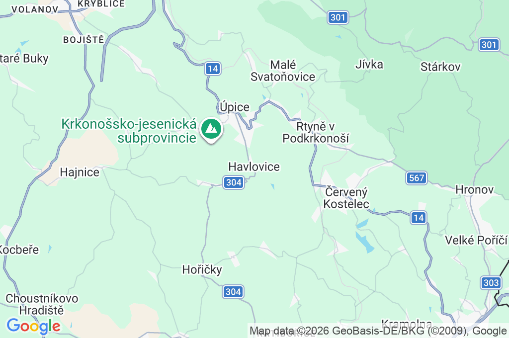 Havlovice Area Map