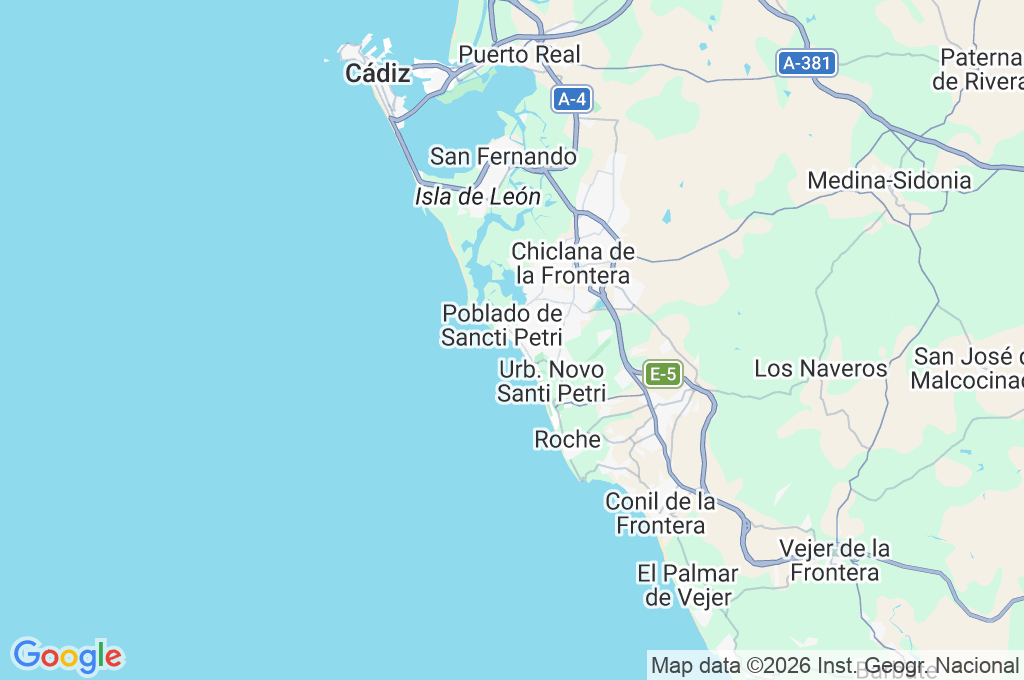 Playa de la Barrosa Area Map