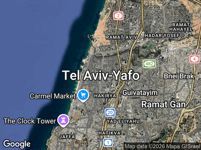 Tel Aviv-Yafo Area Map