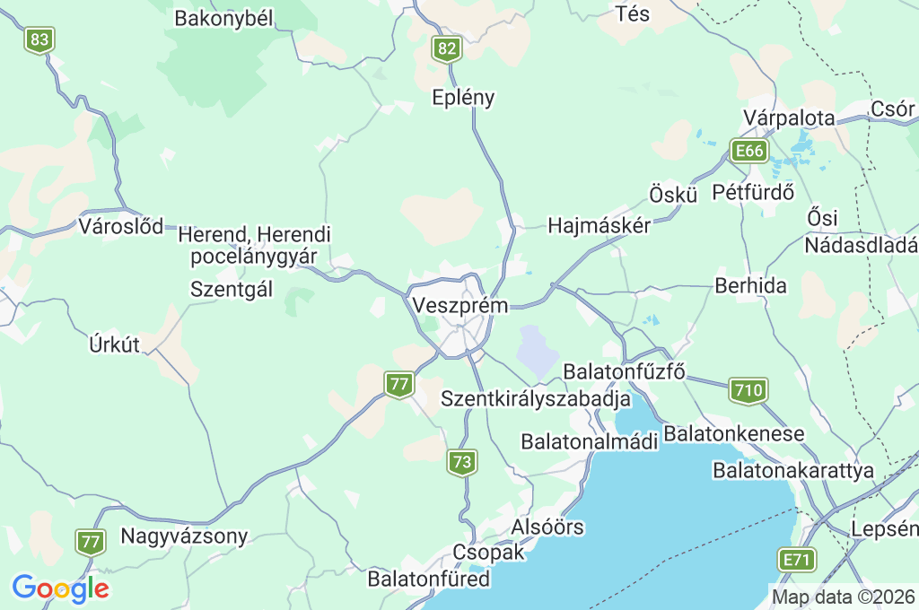 Veszprém Area Map Veszprém Area Map