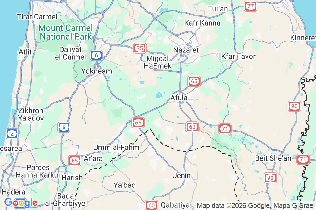Valle de Jezreel Area Map Valle de Jezreel Area Map