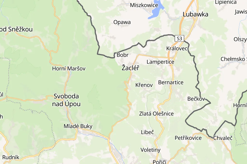 Žacléř Area Map Žacléř Area Map