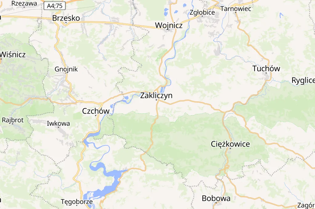 Zakliczyn Area Map Zakliczyn Area Map