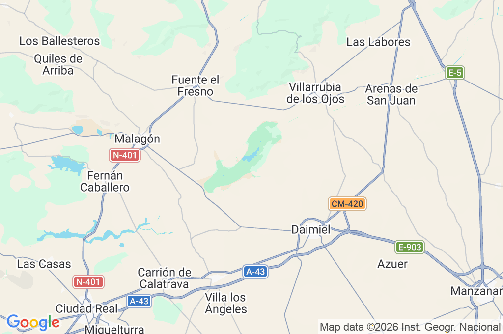 Parque Nacional de las Tablas de Daimiel Area Map