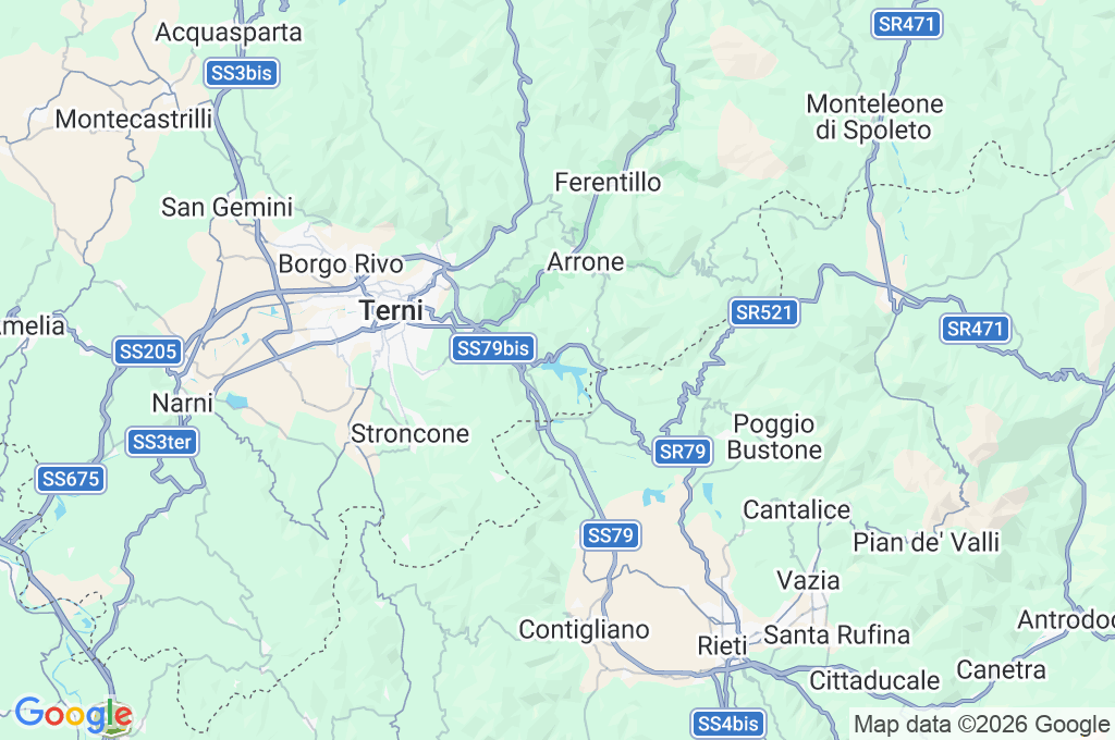 Lago di Piediluco Area Map