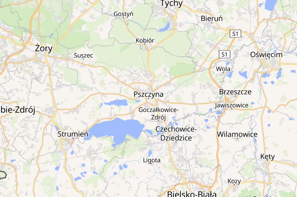 Pszczyna Area Map