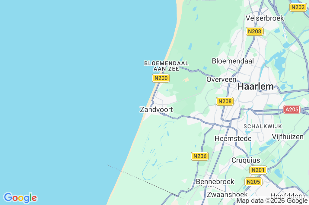 Zandvoort aan Zee Area Map