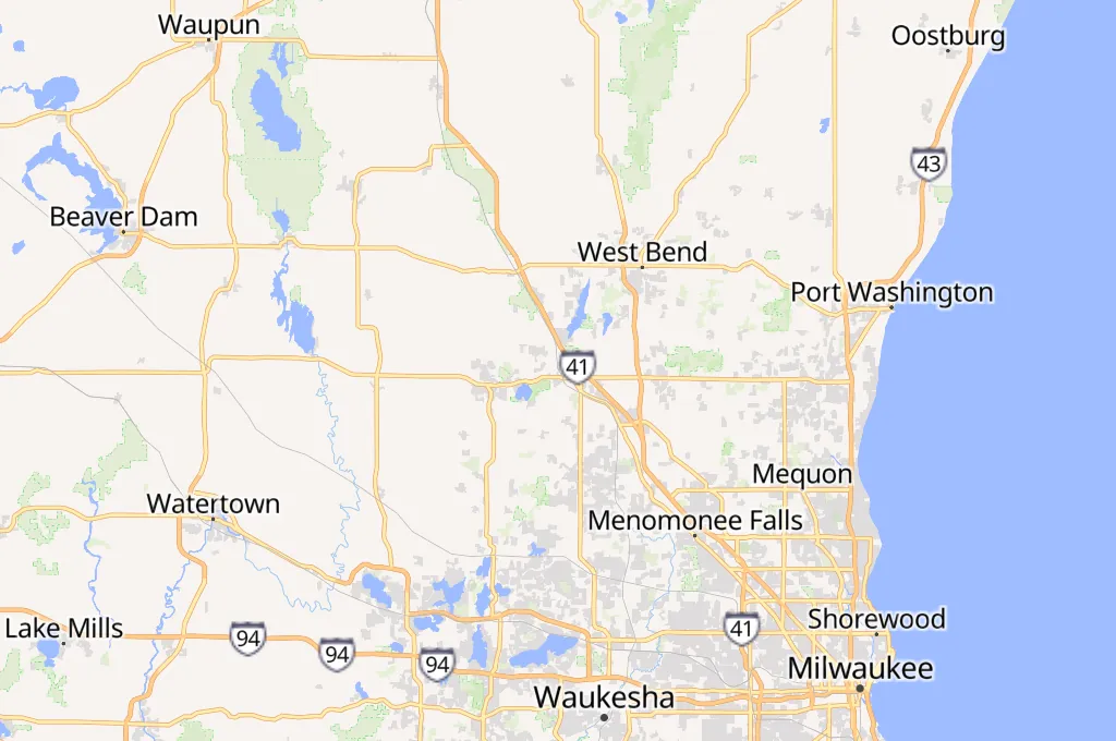 Slinger Area Map Slinger Area Map
