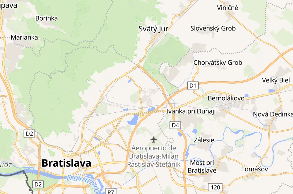 Vajnory Area Map