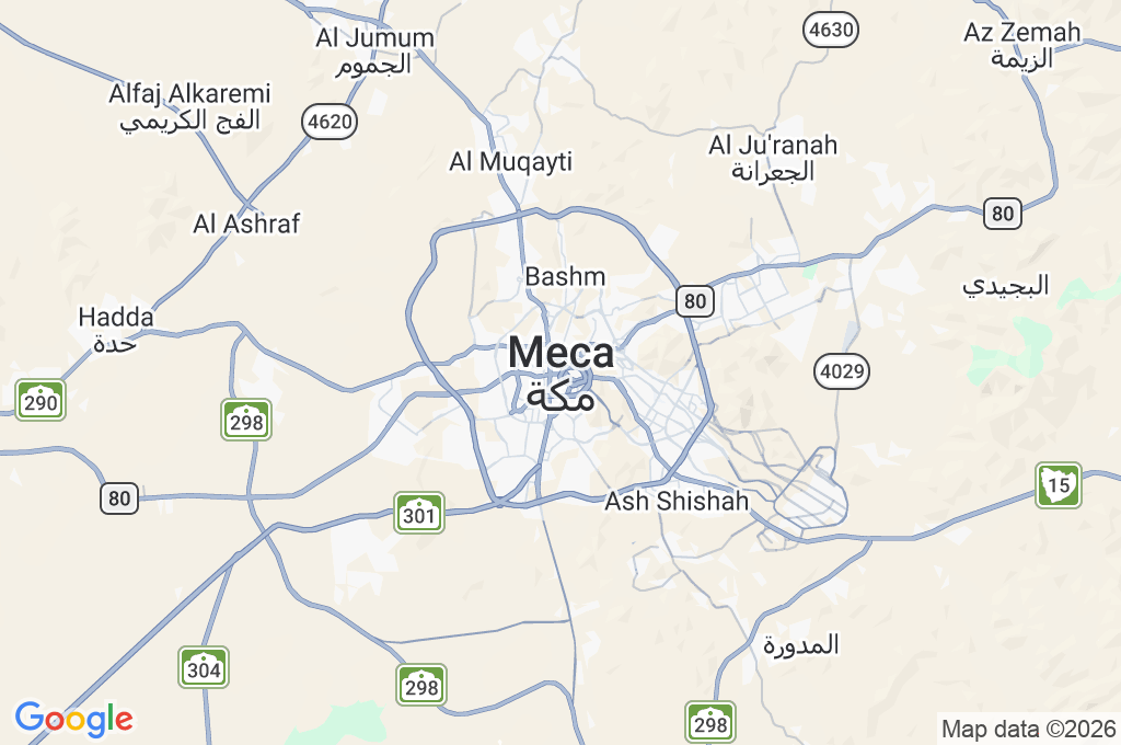 La Meca Area Map