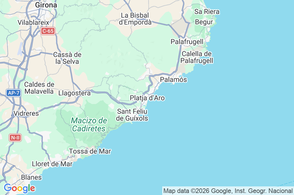 Platja d'Aro Area Map