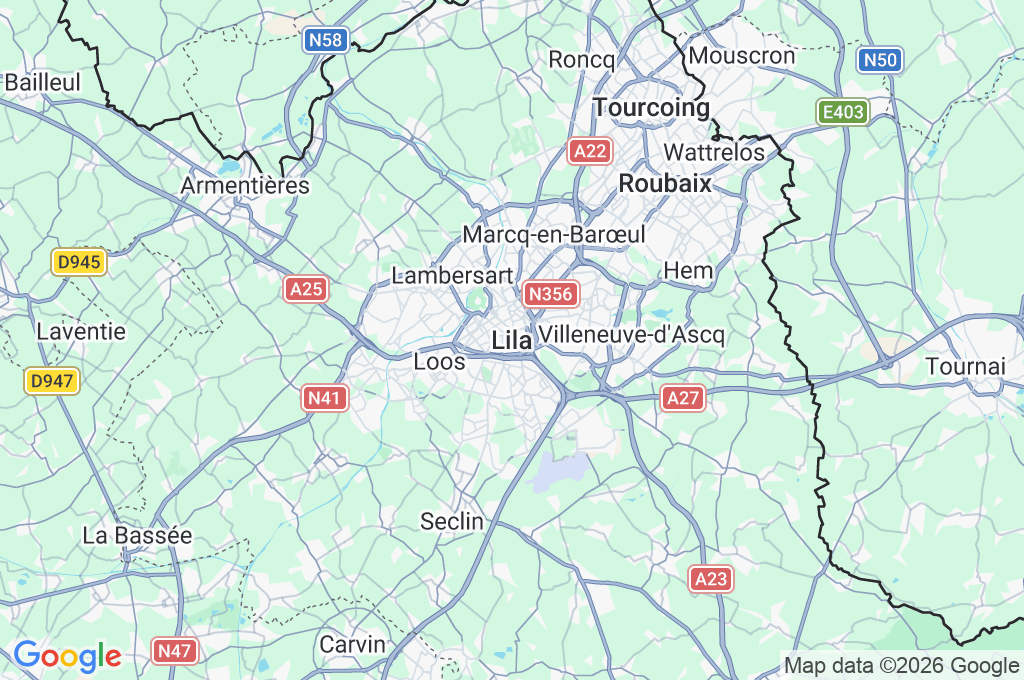Lille Area Map