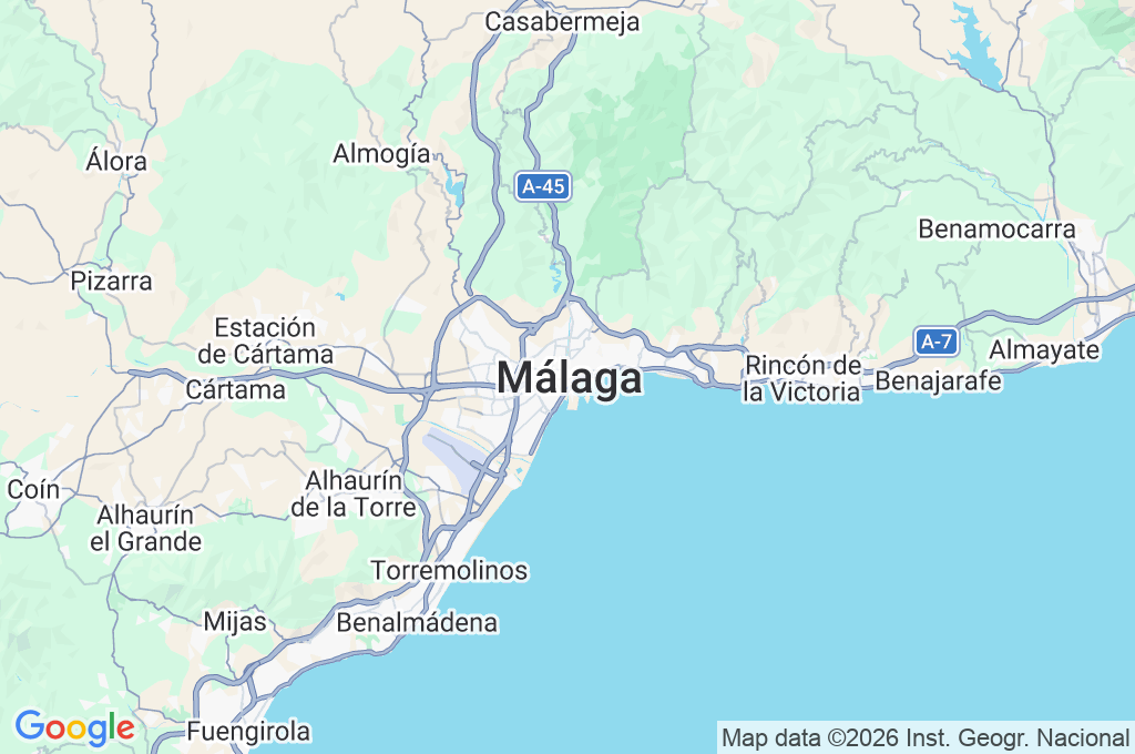 Málaga Area Map Málaga Area Map
