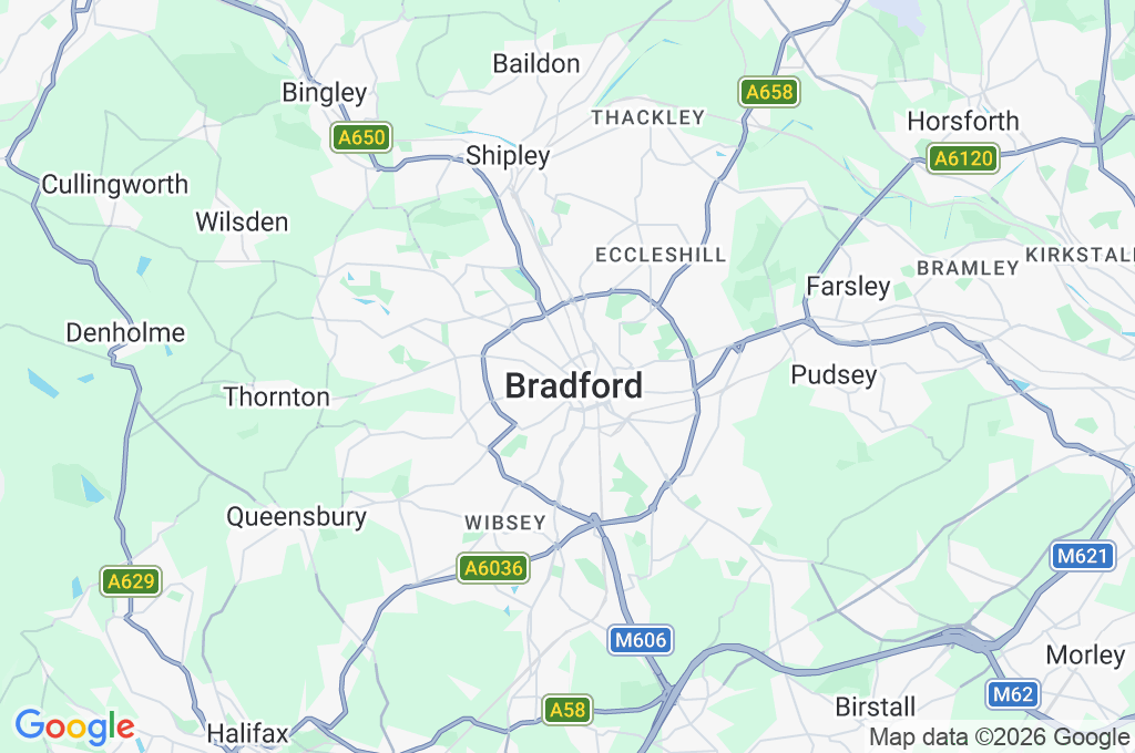 Centro de Bradford Area Map