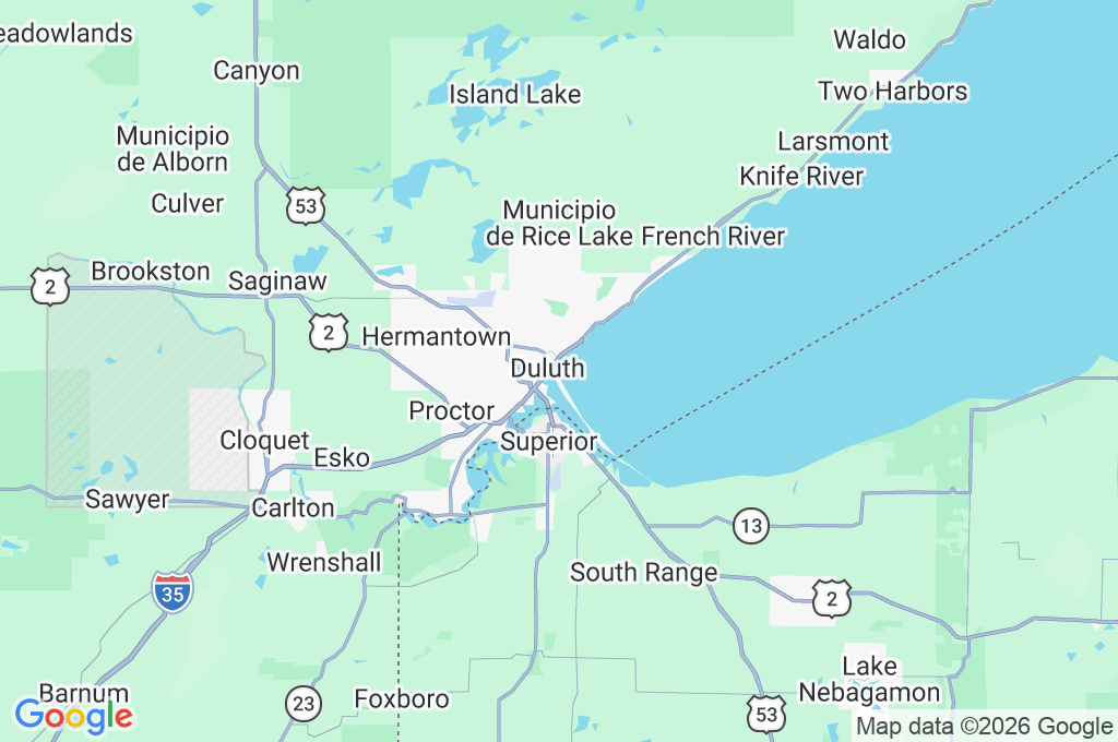 Canal de navegación de Duluth Area Map Canal de navegación de Duluth Area Map