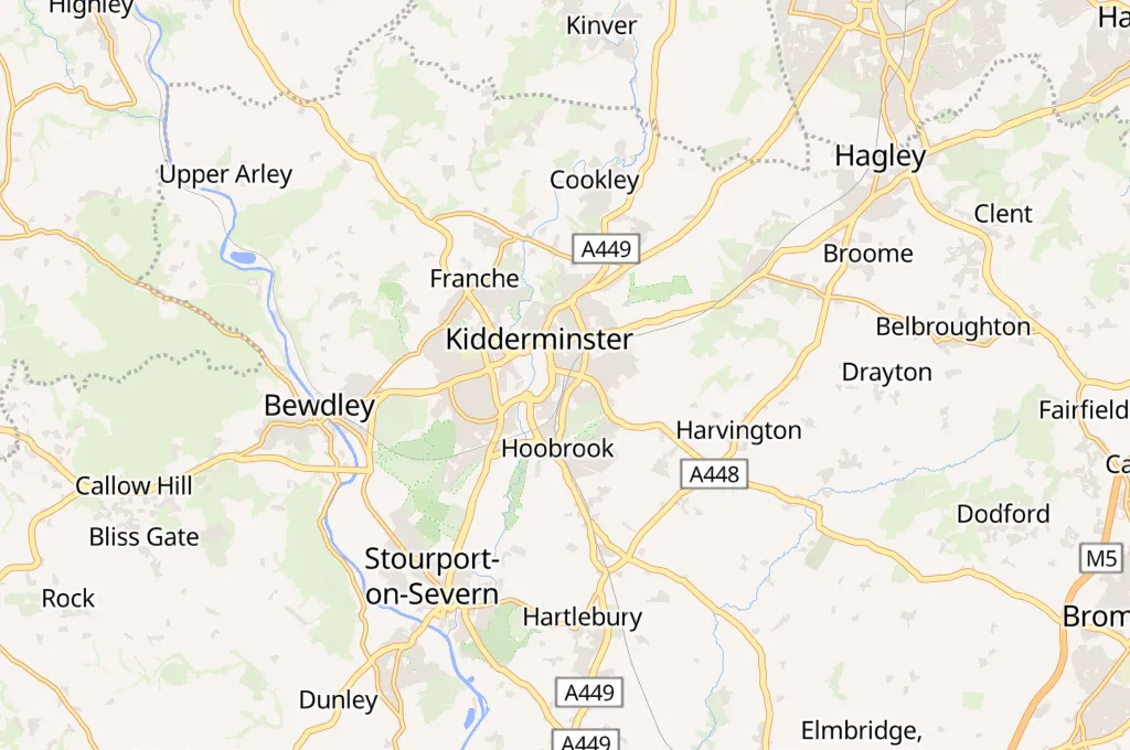 Estación de Kidderminster Area Map Estación de Kidderminster Area Map