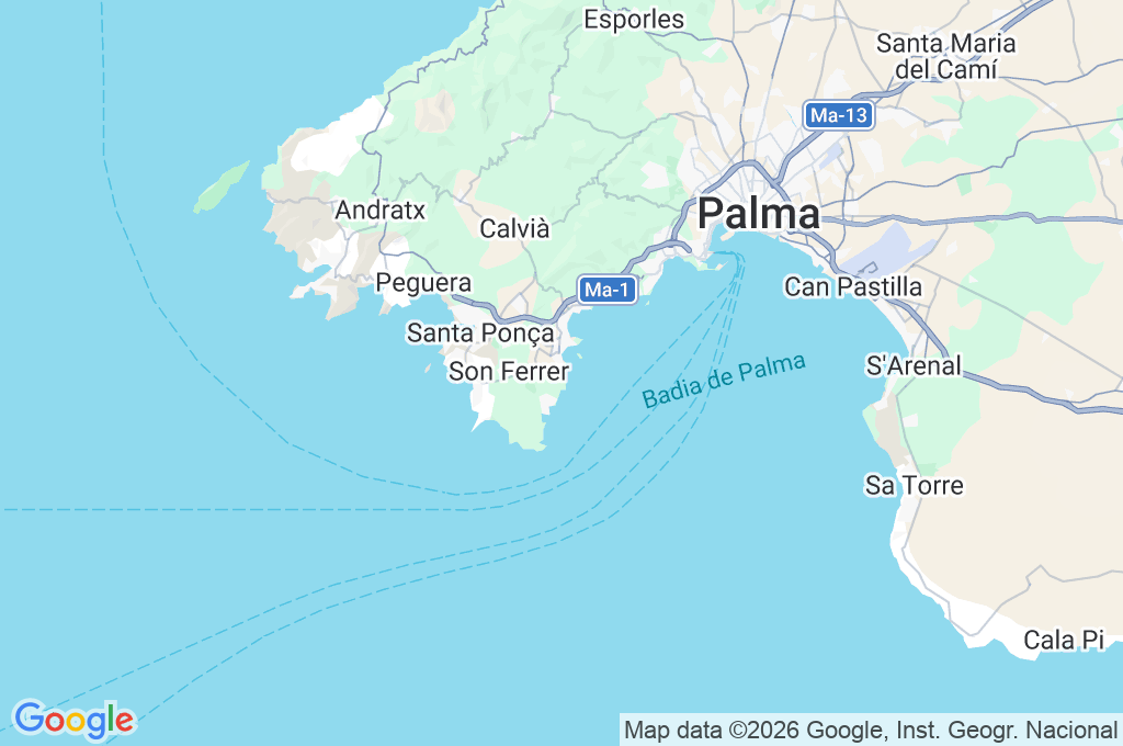 Cala Vinyes Area Map Cala Vinyes Area Map