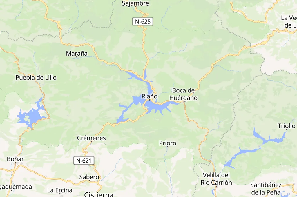 Riaño Area Map Riaño Area Map