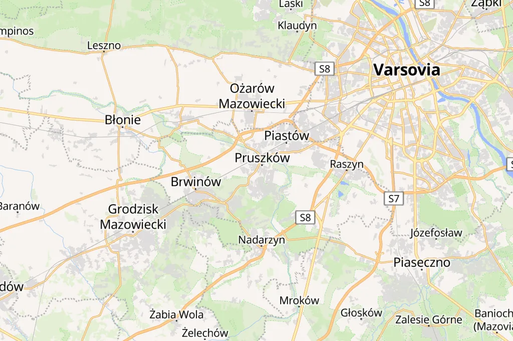 Pruszków Area Map