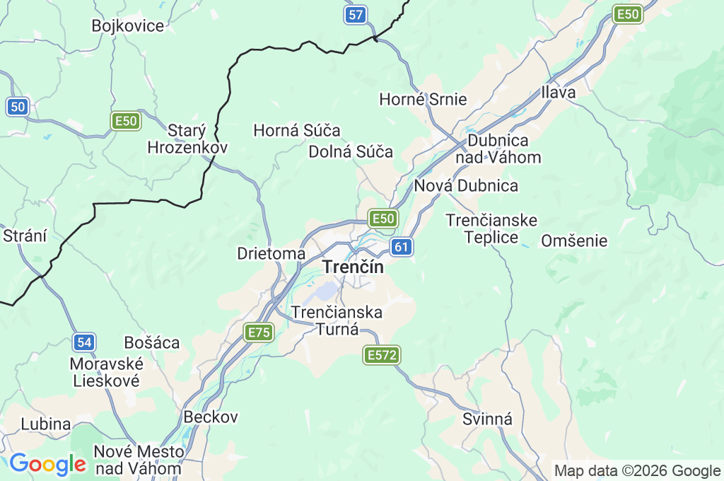 Trenčín Area Map Trenčín Area Map