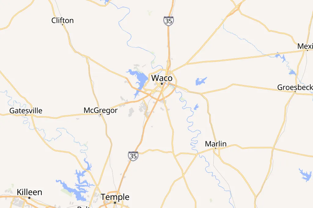 Cruce I-35 y Church Camp Lane Area Map Cruce I-35 y Church Camp Lane Area Map
