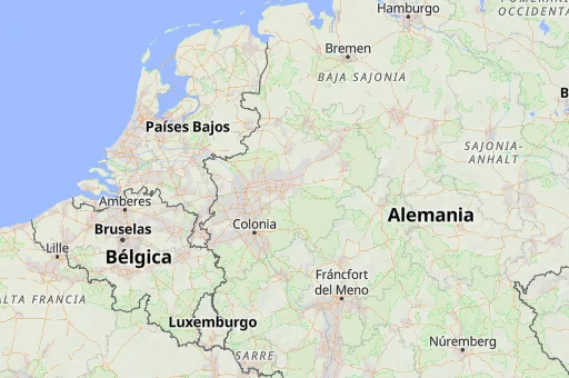Map of Renania del Norte-Westfalia