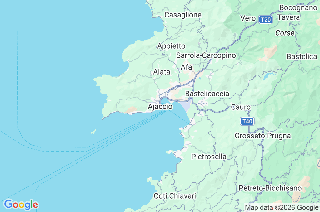 Ajaccio Area Map