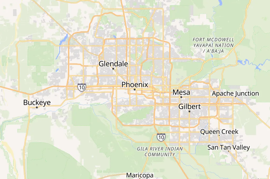 Phoenix Area Map