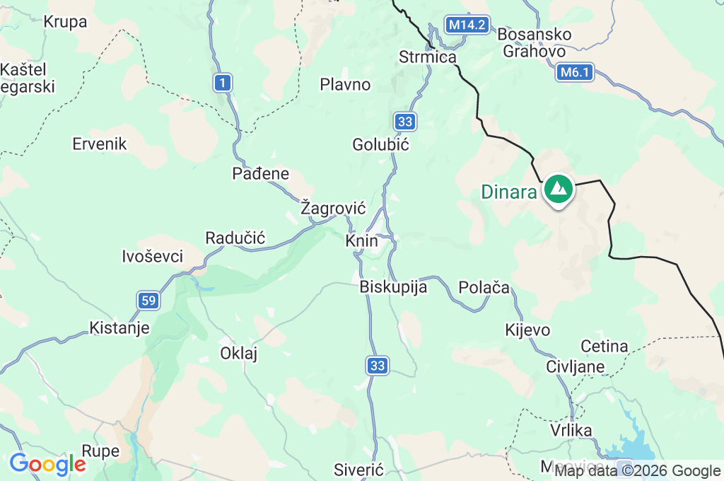 Knin Area Map