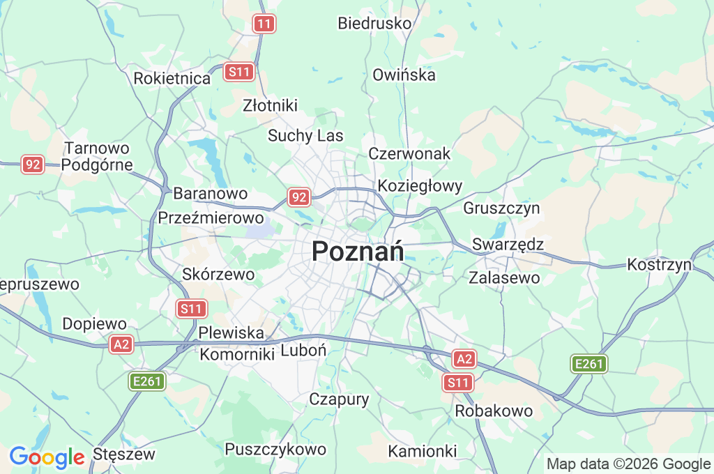 Poznań Area Map Poznań Area Map