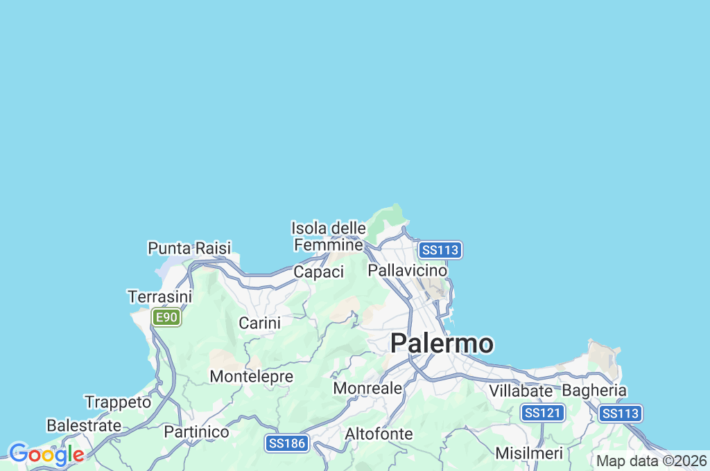 Sferracavallo Area Map