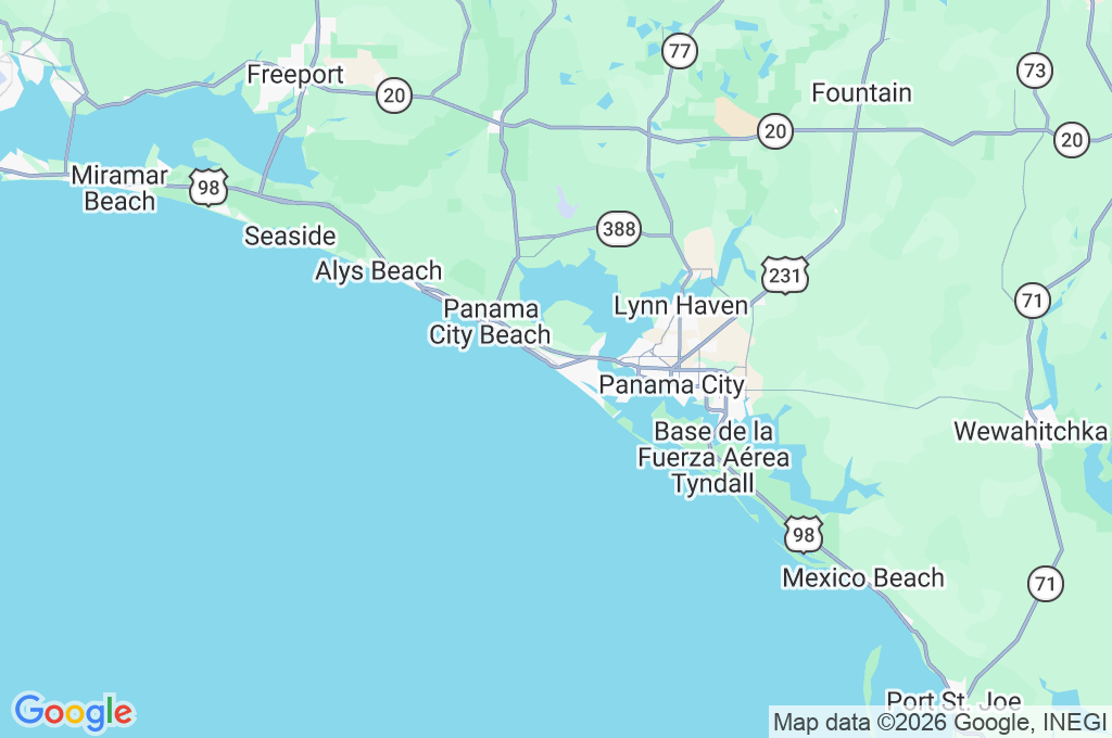 Panama City Beach Area Map