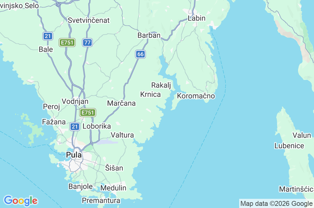 Krnica Area Map
