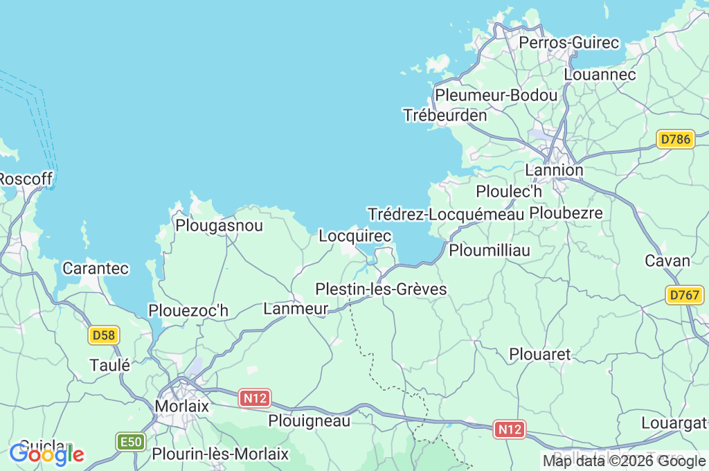 Locquirec Area Map