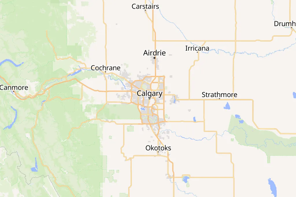 Calgary Area Map
