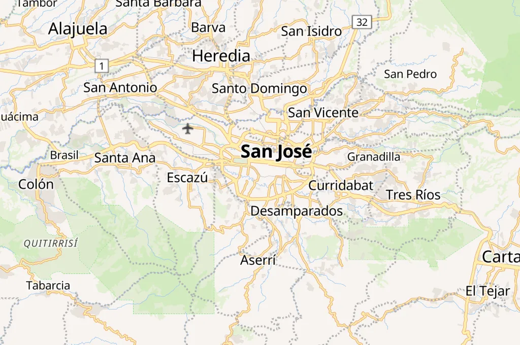 San José Area Map San José Area Map