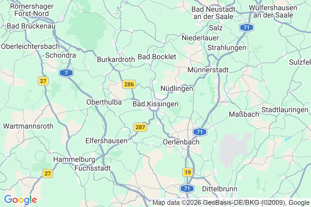Bad Kissingen Area Map Bad Kissingen Area Map