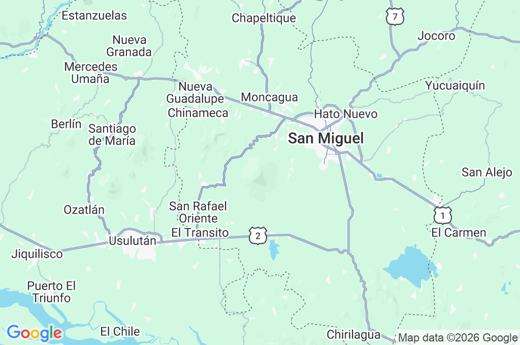 Volcán Chaparrastique Area Map Volcán Chaparrastique Area Map