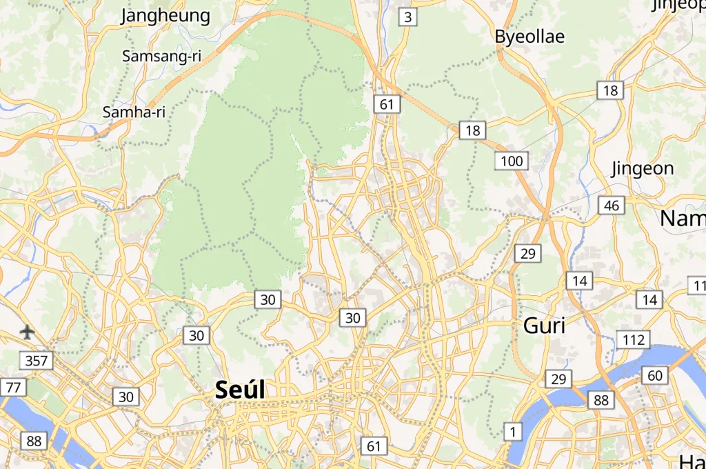 Arroyo Uicheon Area Map Arroyo Uicheon Area Map
