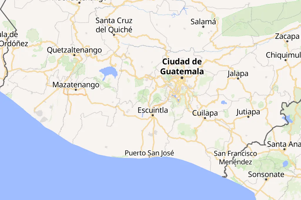 Volcán de Fuego Area Map Volcán de Fuego Area Map