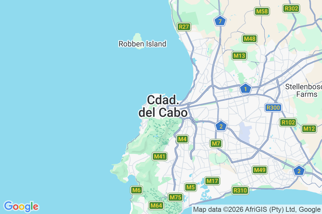 Centro de Ciudad del Cabo Area Map