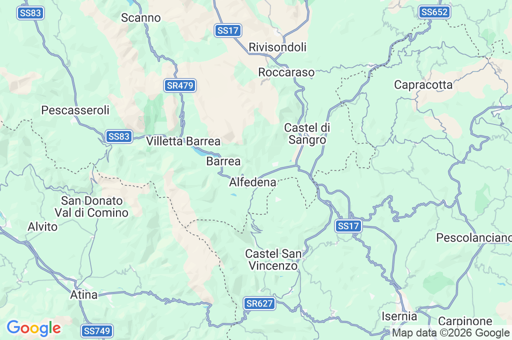 Scontrone Area Map
