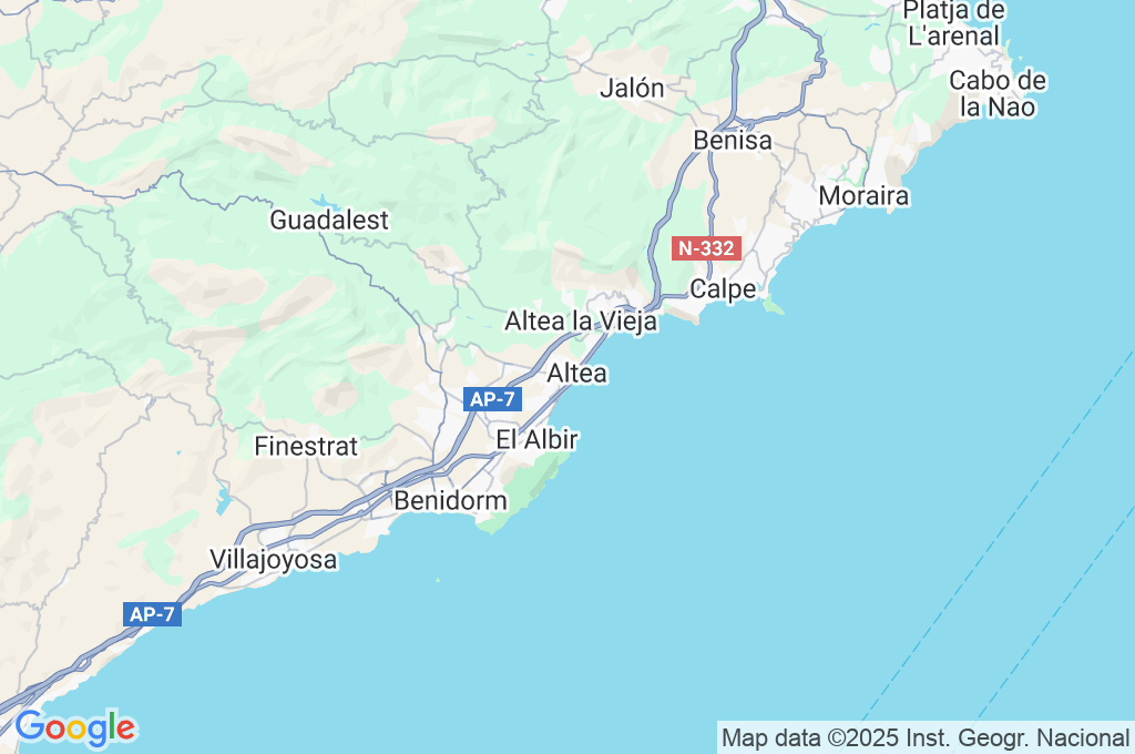 Playa de Altea Area Map Playa de Altea Area Map
