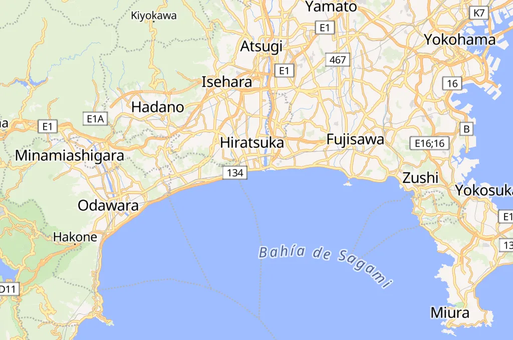 Playa de Hiratsuka Area Map Playa de Hiratsuka Area Map