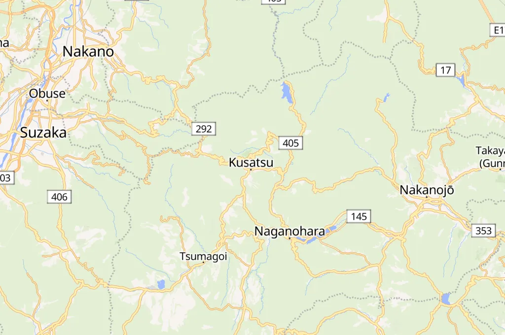 Kusatsu Onsen Area Map