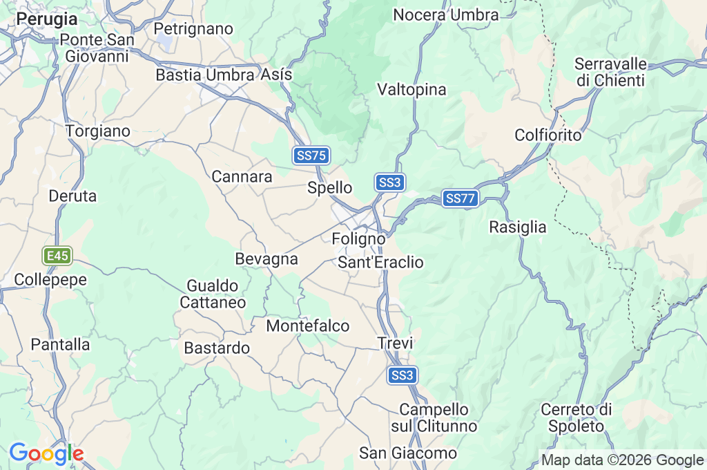 Foligno Area Map