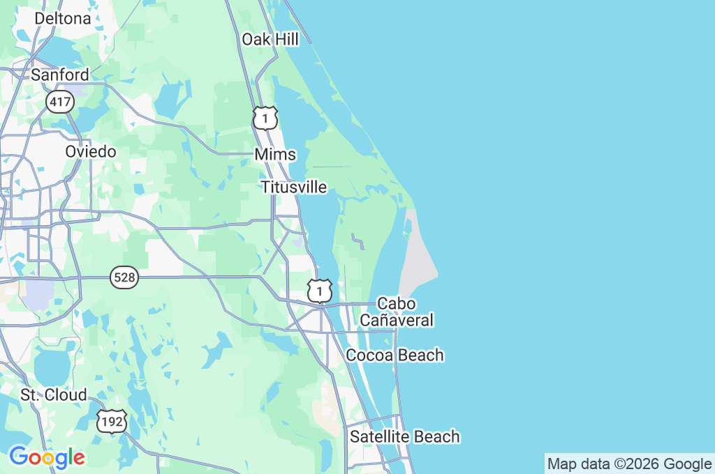 Complejo de Visitantes del Centro Espacial Kennedy Area Map