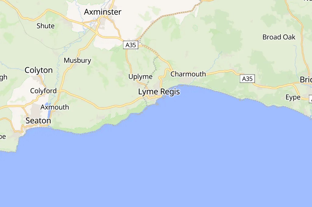 Puerto de Lyme Regis Area Map Puerto de Lyme Regis Area Map