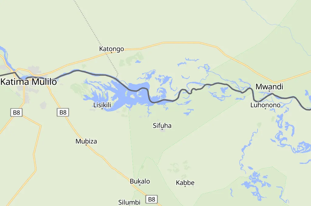 Río Zambeze Area Map Río Zambeze Area Map